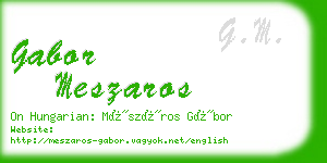 gabor meszaros business card